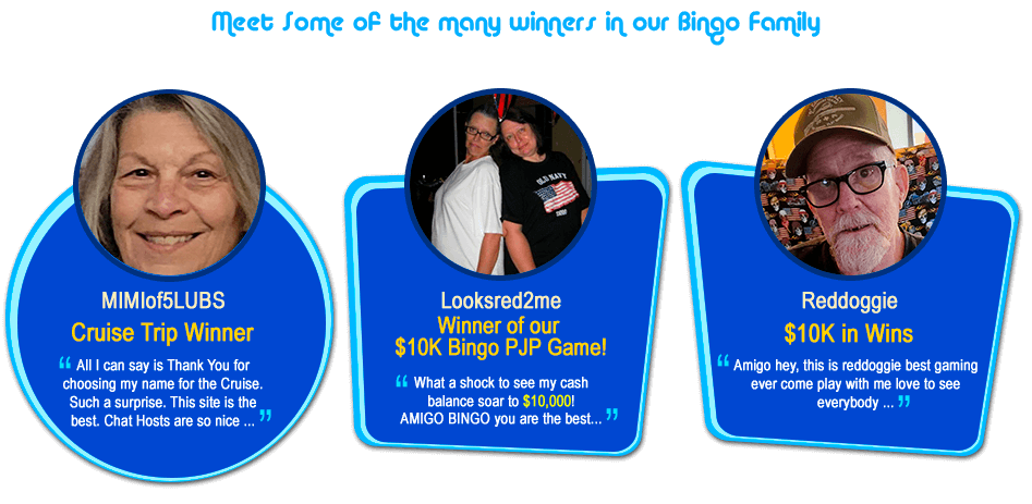 Meet Some Of The Many Winners In Our Bingo Family !!!